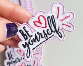 Holographic embroidered patch be kinder to yourself