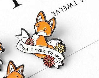 Don T Talk To Me Red Fox Enamel Brooch Magnet Needle Minder Needle Minders Embroidery Lifepharmafze Com
