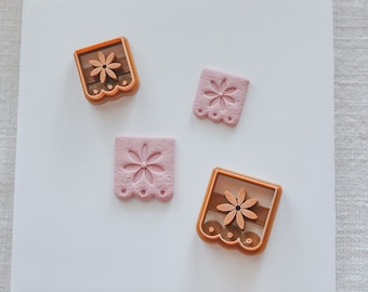 Talavera Polymer Clay Cutter: Floral Papel Picado Earring Tool