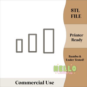 Polymer clay cutter STL,  STL File for 3D Printing, clay cutter STL File, Polymer Clay Tool, digital download, digital, rectangle stl