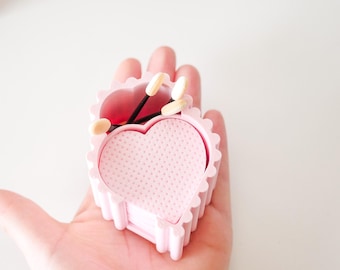 3D Printed Heart Cotton Holder: Clay Tool Organizer