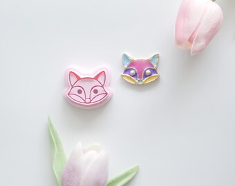 Fox Polymer Clay Cutter: Stained Glass Style, 1.57" Wide