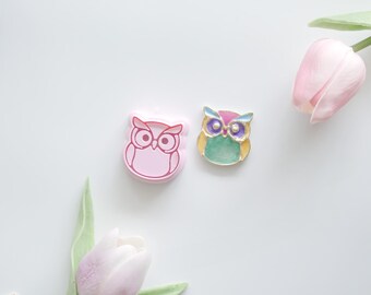 Stained Glass Owl Polymer Clay Cutter: Jewelry Making, 1.5 inch
