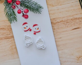 Mirror Snowman Christmas Earring Cutter Set: Holiday Polymer Clay Cutters