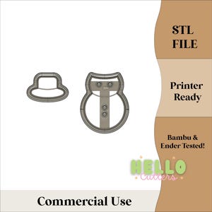 Polymer clay cutter STL,  STL File for 3D Printing, clay cutter STL File, Polymer Clay Tool, digital download, digital, Snowman stl