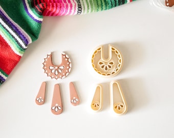 Talavera Inspired Polymer Clay Cutter Set – U-Shape & Teardrop Designs