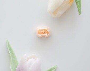 School Bus Polymer Clay Cutter: Stud Earring Size