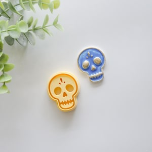 Dia de los Muertos Skull Cutter: Embossed Polymer Clay Jewelry Tool