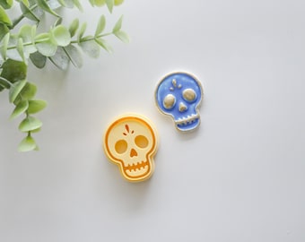 Dia de los Muertos Skull Cutter: Embossed Polymer Clay Jewelry Tool