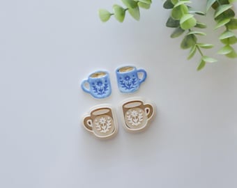 Floral Mug Polymer Clay Cutter Set: Earring Jewelry Tool