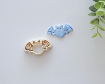 Embossed Bat Polymer Clay Cutter: Halloween Jewelry Tool
