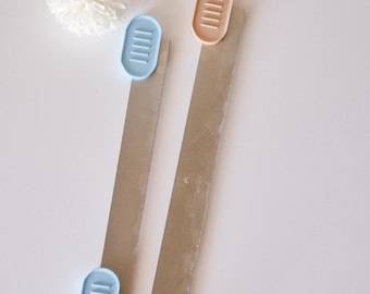 Polymer Clay Tissue Blade Grippers – Set of 2 | Ergonomic Safety Handles | Color Choice Available