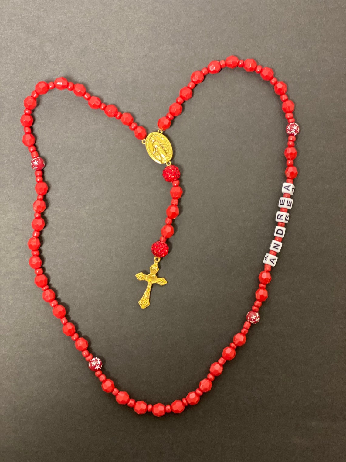 Personalized rosary beads with name Etsy