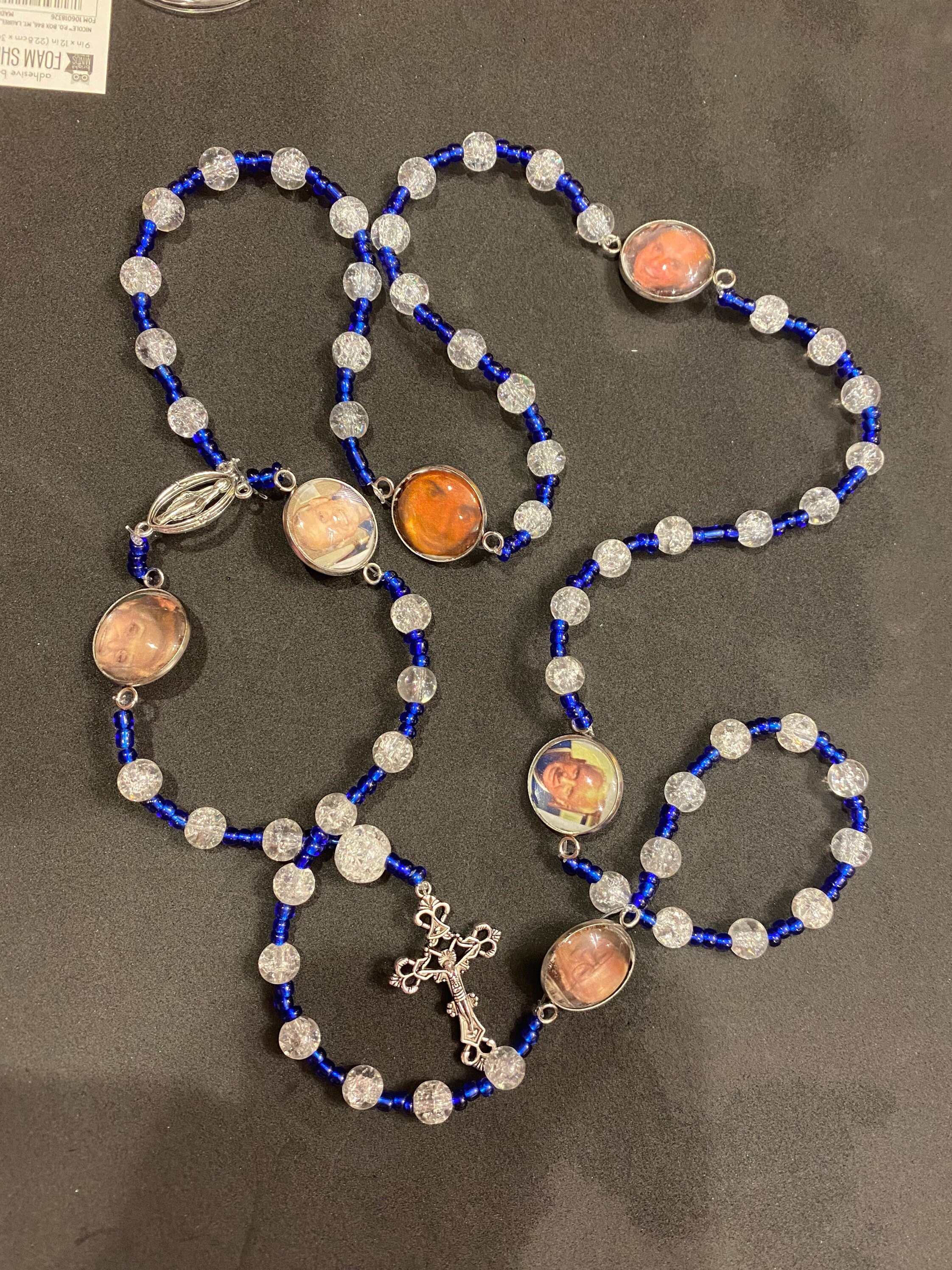 Catholic rosary beads with photo in memorial rosary beads Etsy