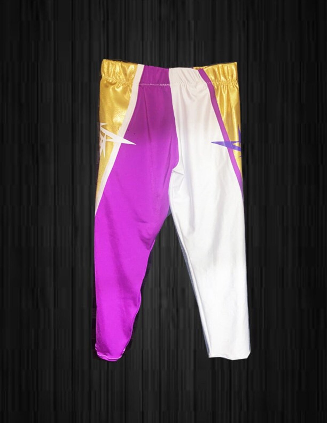 Pro Wrestling Gear Tights Purple and White With Gold Accents Etsy