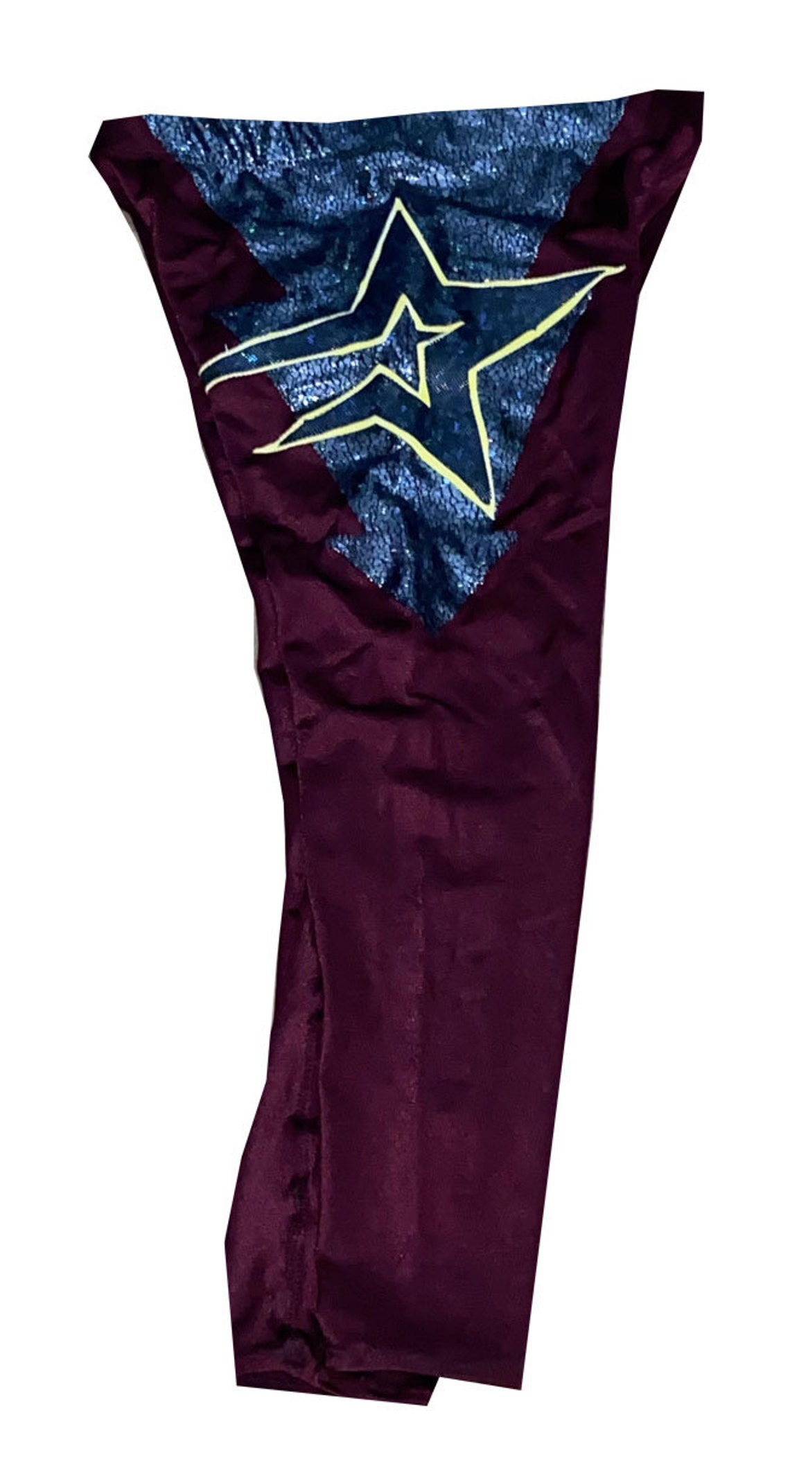 Pro Wrestling Gear Burgandy Long Tights with Black & Yellow Etsy