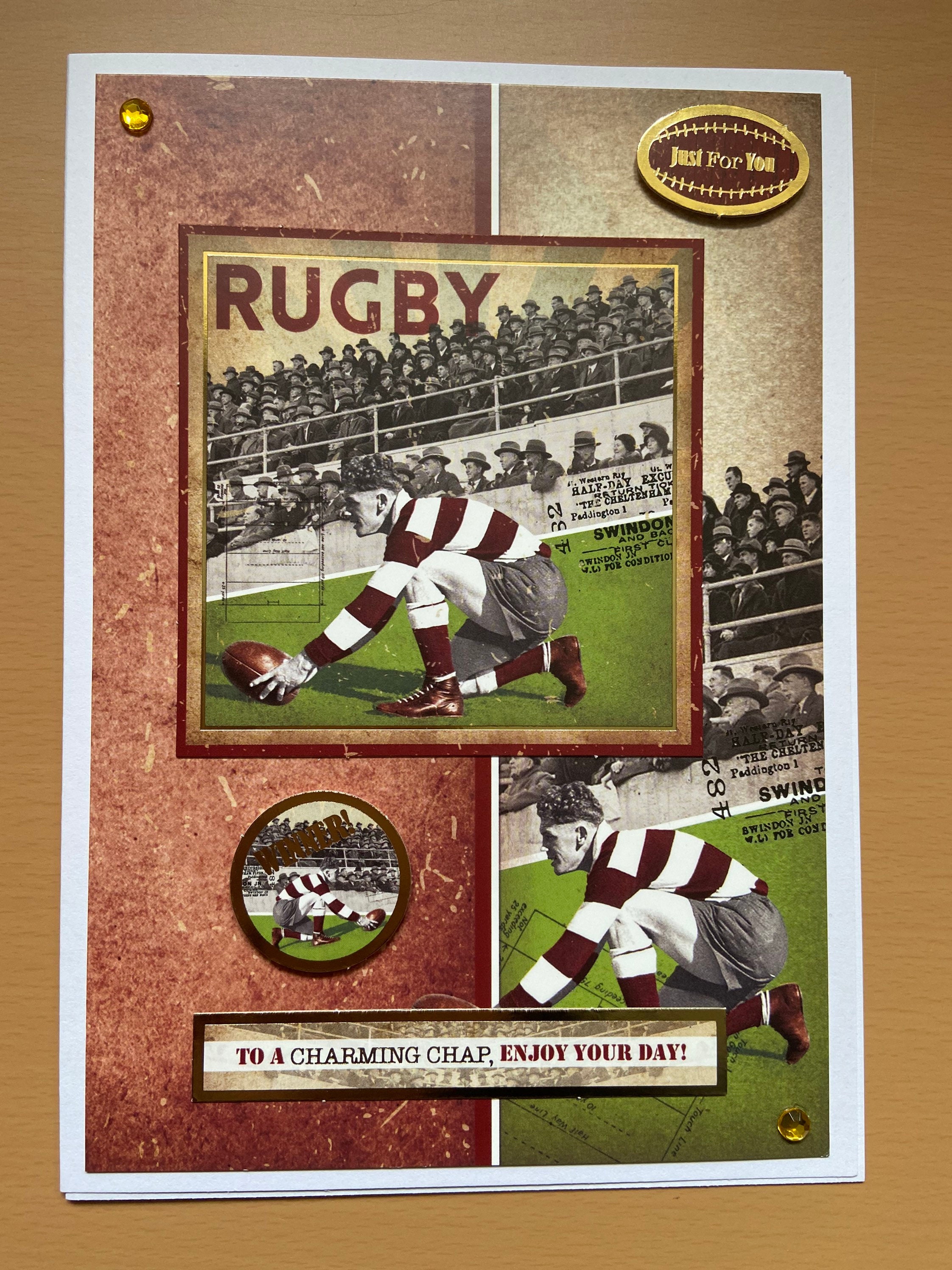 Rugby birthday card Etsy