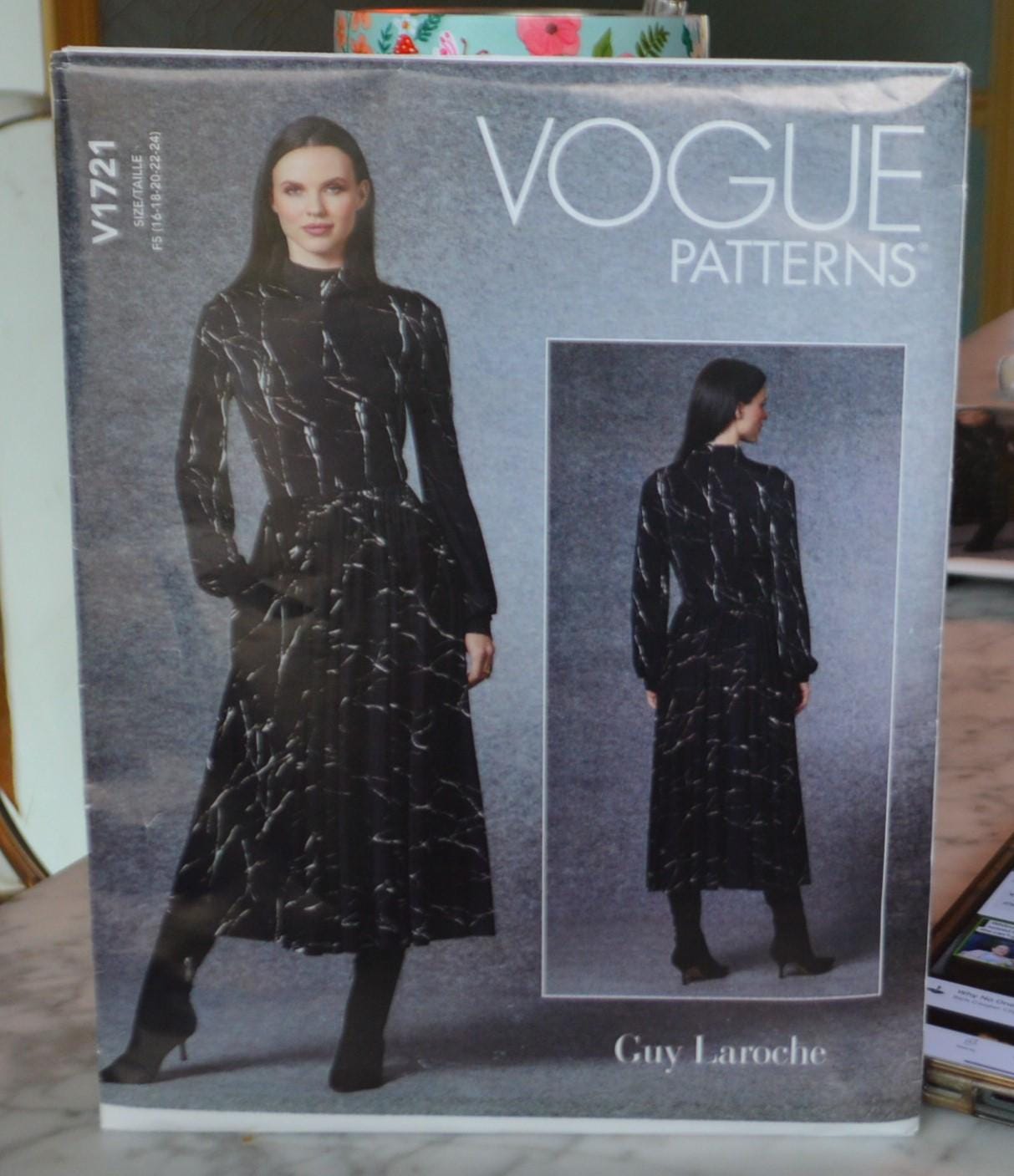 Robe Vintage Guy Laroche En Velours Noir - Taille 34, Manches Puff, Occasion Très Bon état