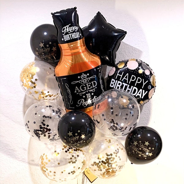 Aged to perfection bottle Birthday Balloon bouquet