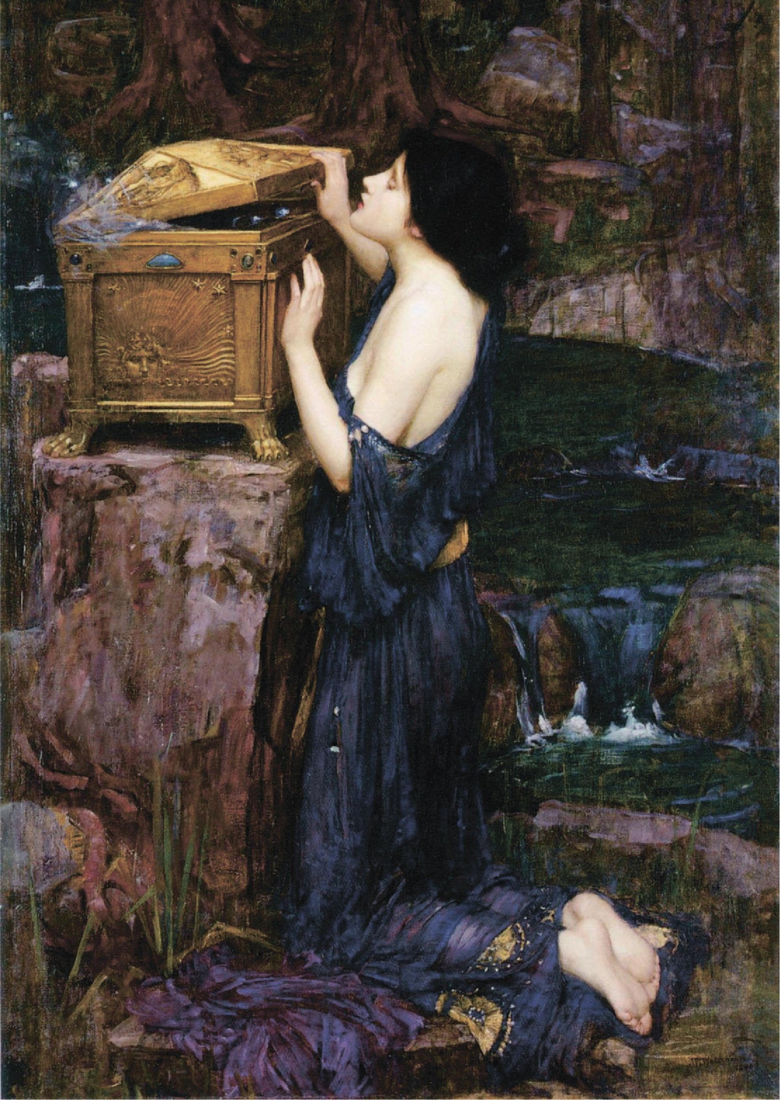 Pandora's Box John William Waterhouse Print Poster Etsy