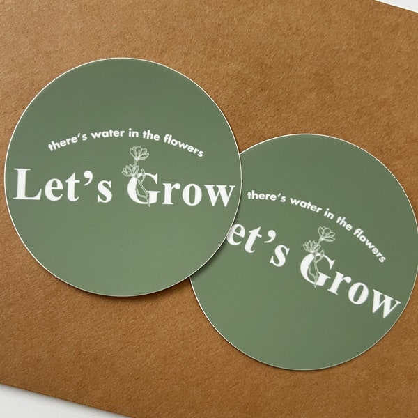 there's water in the flowers let's grow vinyl laptop water bottle sticker | circles | surf | mac miller lyrics | aesthetic decor