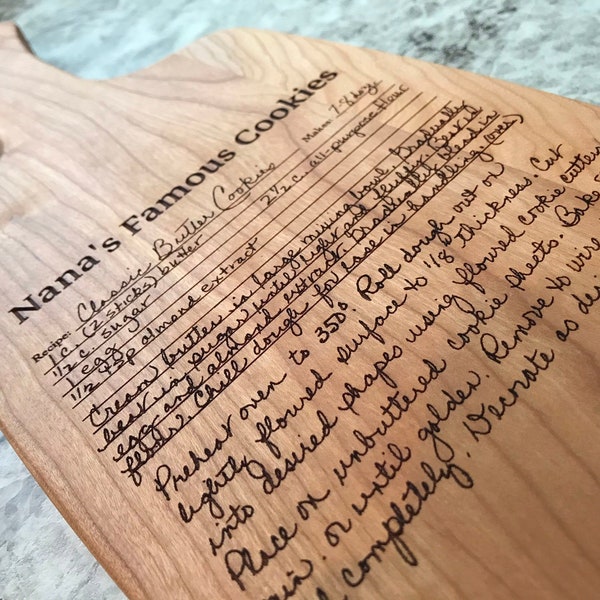 Handwritten Recipe Cutting Board | Handwritten Recipe Gift | Engraved Recipe Cutting Board | Mother's Day Gift | Preserve A Family Recipe