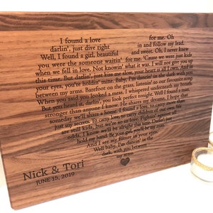 Engraved Wedding Song, First Dance Lyrics, Wood Anniversary Gift, Your Wedding Song Engraved, Wedding Gift, Anniversary Gift, Mothers Day