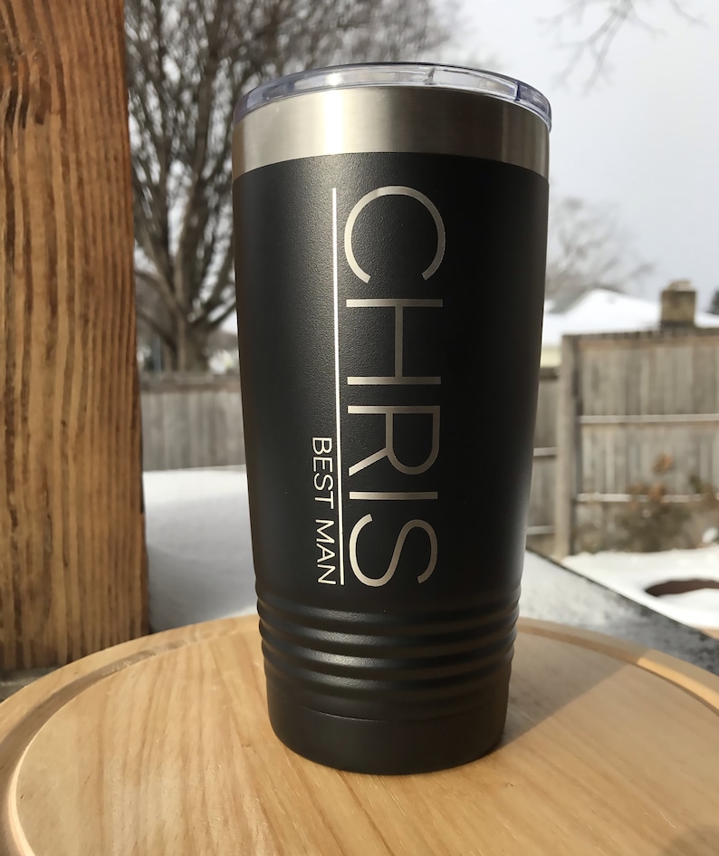 20oz engraved Polar Camel tumbler in black