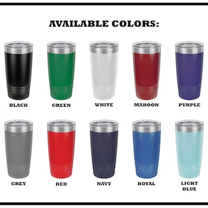 Available colors for 20oz Polar Camel tumblers.