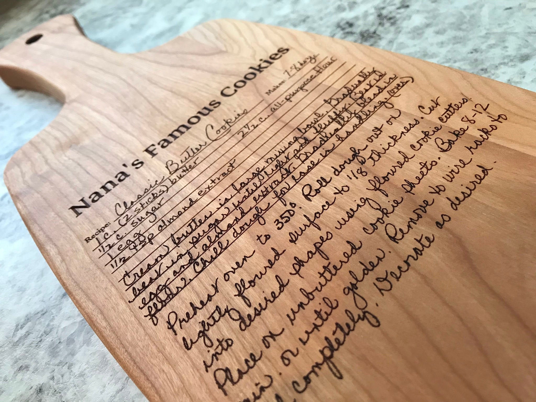 Handwritten Recipe Cutting Board Handwritten Recipe Gift Etsy