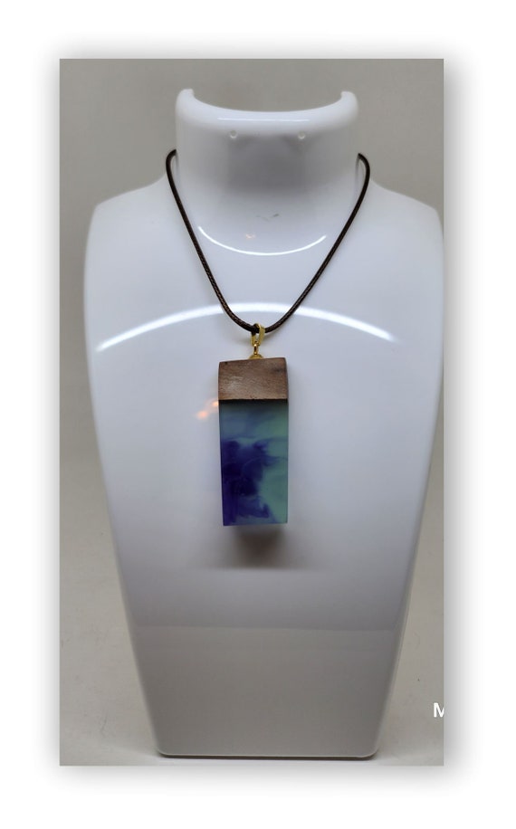 Handmade resin artistic necklace.