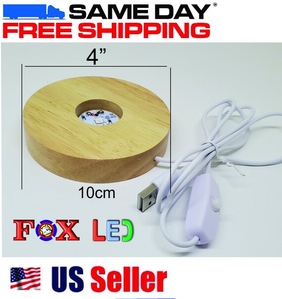 USB Epoxy lamp holder Handmade LED RGB 7 colors light
