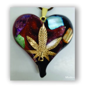 Heart pendant, heart necklace, resin heart pendant necklace, epoxy heart pendant.