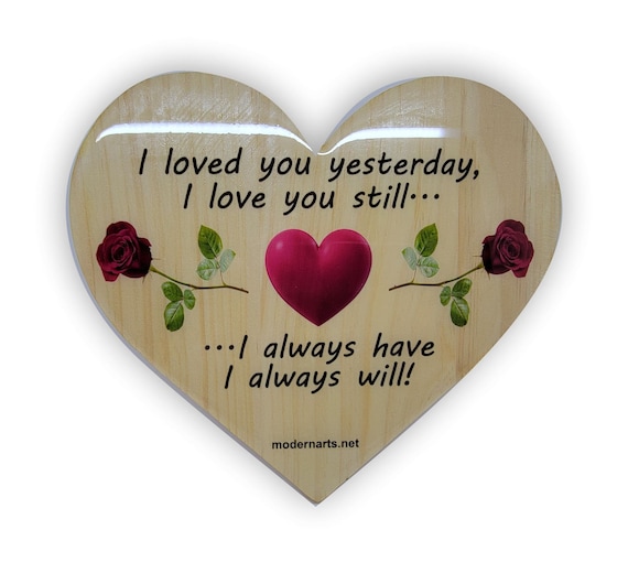 Love you wooden heart 9"x 8" with resin on top