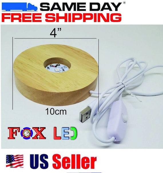 USB Epoxy lamp holder Handmade LED RGB 7 colors light