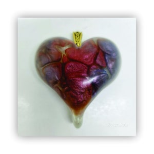 Heart pendant, heart necklace, resin heart pendant necklace, epoxy heart pendant