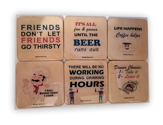 Coasters Unicorn series 3 1/2 x 3 1/2" 90mm with resin on top set of 6 with giftbox
