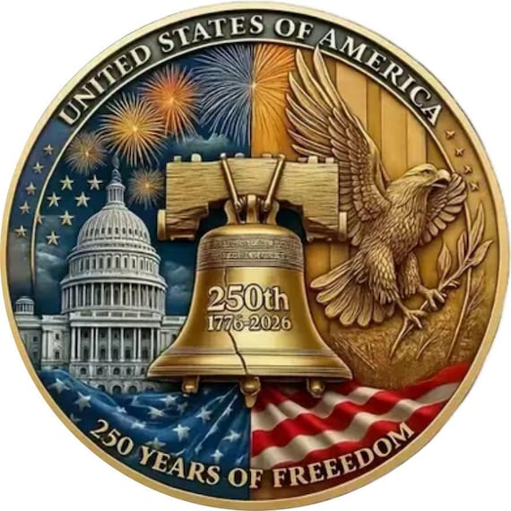 USA Anniversary Coin + Coin Holder + Gift Box