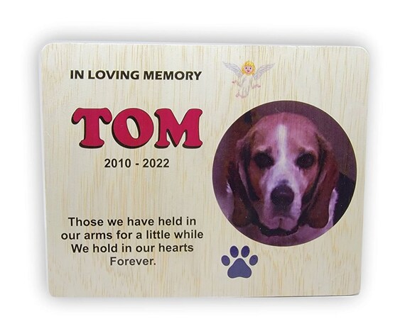 Customized dog memorial plaque 7"x9" curved edges