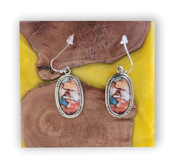 Handmade resin artistic earrings.