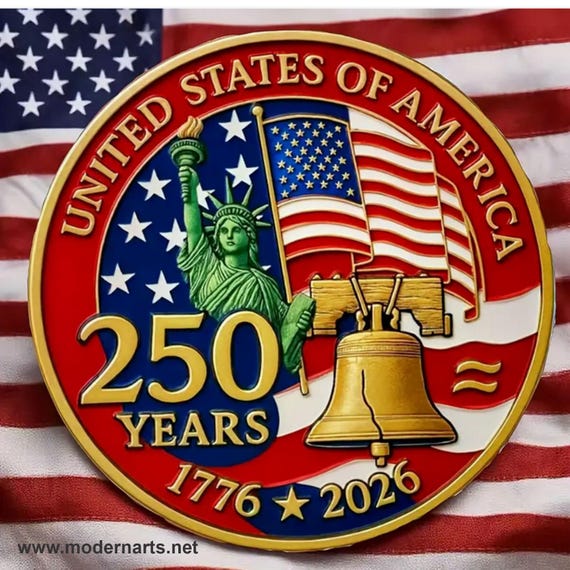 USA Anniversary Coin + Coin Holder + Gift Box
