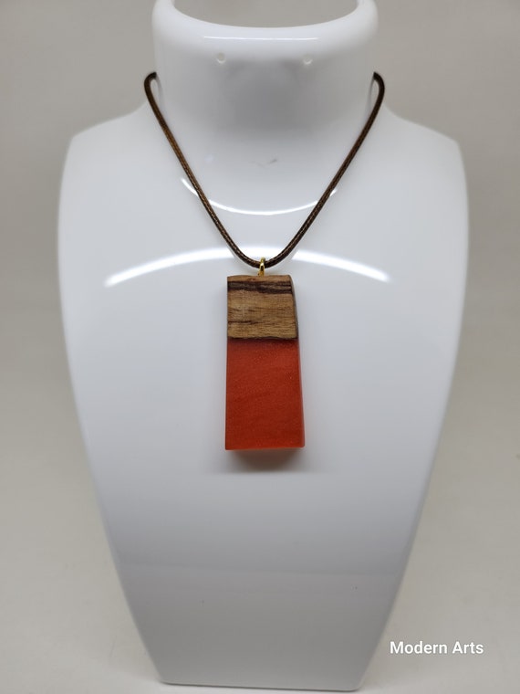 Handmade resin artistic necklace.