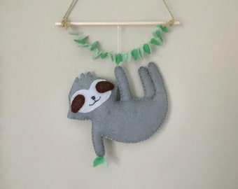 Nursery wall hanging, sleepy sloth decor, kids room decoration, Koala hanging , neutral nursery , kids room wall hanging
