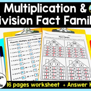 Multiplication and Division Fact Family Worksheet