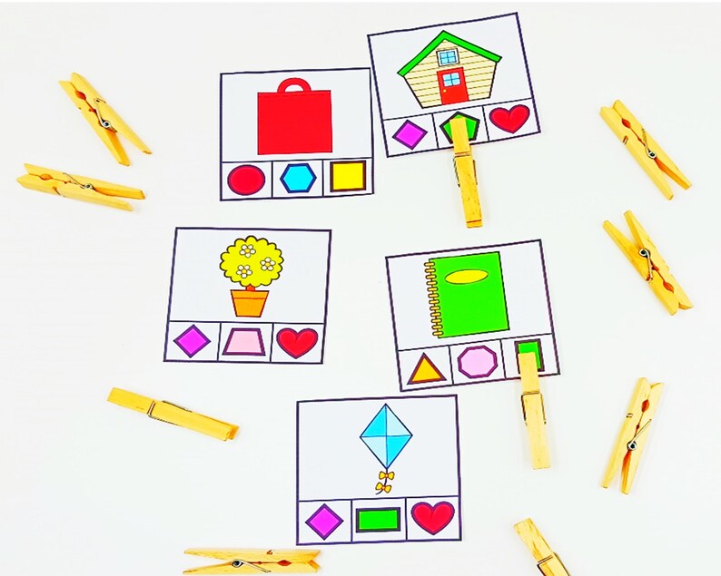 2D Shapes Real Life Objects Task Cards - Etsy