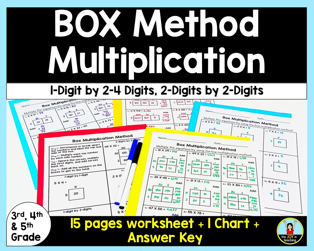 Box Multiplication Method Worksheet - Etsy