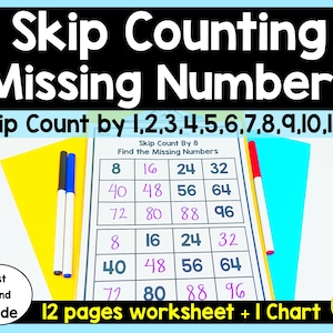 Skip Counting Missing Numbers Worksheet