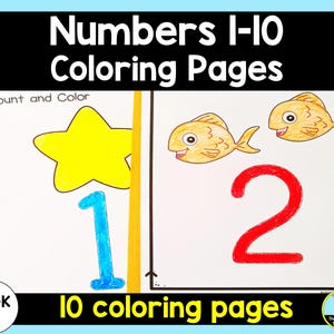 Numbers 1-10 Coloring Pages Printable-Number Recognition