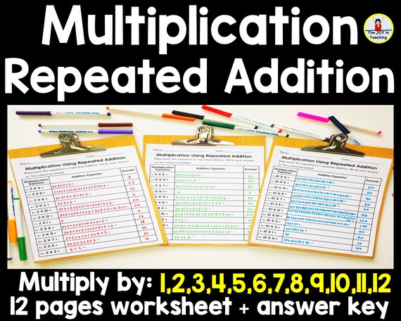 Repeated Addition Worksheet | Etsy