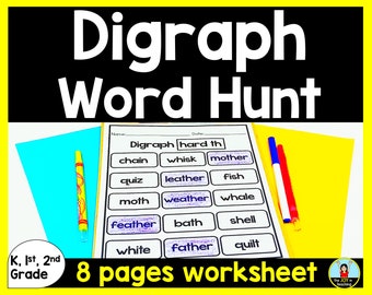 Digraph Word Hunt Worksheet